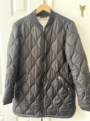 Avec Les Filles Women's Size M Black Quilted Full-Zip Coat W/Flap Pockets