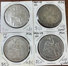 Assorted Early Peru Sol 4 Silver Coins Lot Great Condition High Value