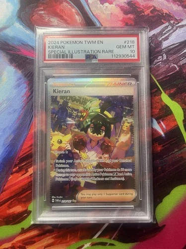 🔥 KIERAN TWILIGHT MASQUERADE TRAINER PSA 10 SIR #218 Not Ace 🔥