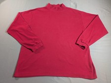 Vintage L.L. Bean Shirt Mens XL Red Mock Neck Long Sleeve Made USA 90s Cotton