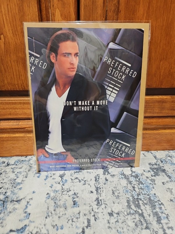 Preferred Stock, Men's Cologne, Full Page Vintage Print Ad