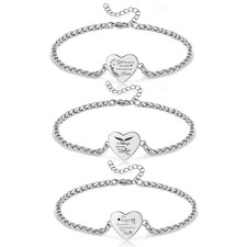 Heart Cremation Jewelry Urn Bracelet for Ashes for Women Memorial 3pcs heart