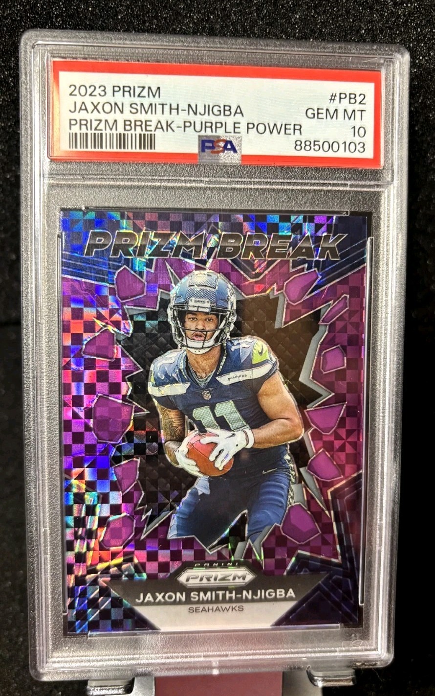 Jaxon Smith-Njigba Panini Prizm Prizm Break #PB2 Purple Power