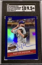 2020 Donruss Optic Clayton Kershaw Highlights BLUE PRIZM SGC 9.5 w/10 AUTO (1/3)