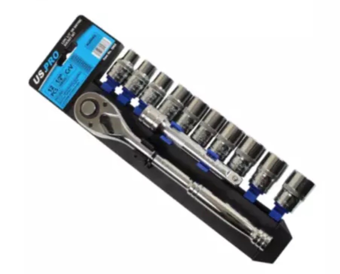 US PRO Tools 12pc 1/2'' DR Metric Socket Wrench set 10 - 21mm 3865 - Image 3