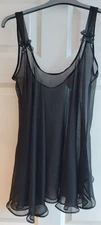 AGENT PROVOCATEUR RARE SEXY SHEER 100% SILK BLACK FLAVIA BABYDOLL 3 MEDIUM BNWT