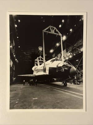 NASA STS 41-D Shuttle Discovery Attached to Lifting Sling in VAB Press Photo D