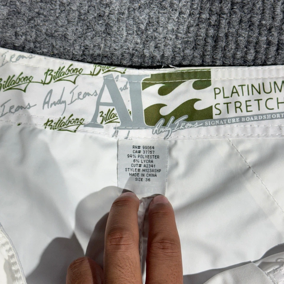 Very Rare Billabong x Andy Irons Rising Sun Board Shorts Size 33 Gold White - Image 4 of 4