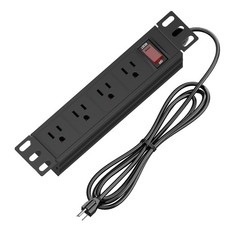 10 Inch Mini Rack Power Distribution Unit 1U PDU 4 Outlets Power Strip 125V