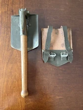 Vintage 1965 German Military Entrenching Tool Shovel Spade Pick & Leather Case