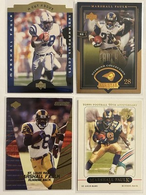 Marshall Faulk 4 Card Lot Rams HOF RB Football Cards