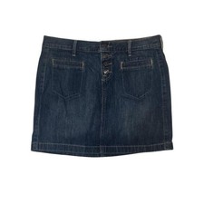 Vintage Dark Wash Old Navy Button Up Skirt with Pockets