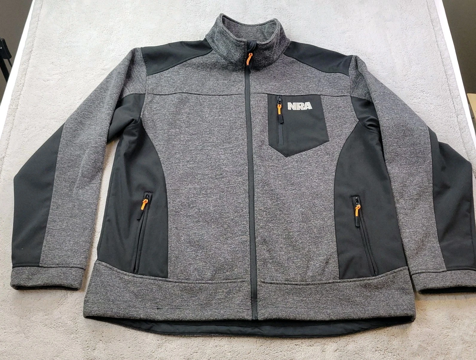NRA Softshell Jacket Mens 3XL Gray Black Full Zip National Rifle Association