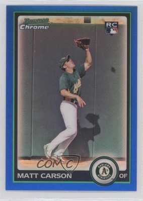 2010 Bowman Chrome Blue Refractor 21/150 Matt Carson #182 0g4