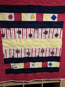 SOJOURNER Handmade Patchwork Travel Quilt 47x52  #288