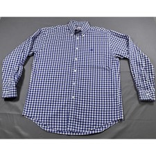 Brooks Brothers Madison Fit Shirt Mens Sz-M Blue Gingham Non-Iron Supima Cotton