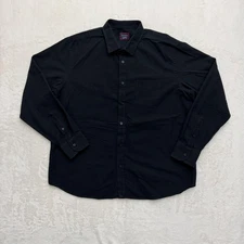 UNTUCKit Shirt Mens 2XL Black Button Front Long Sleeve Pocket 100% Cotton