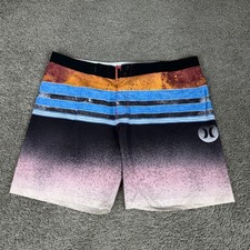 Hurley Board Shorts Mens 38 Multicolor Phantom Polyester Blend Pockets Beach