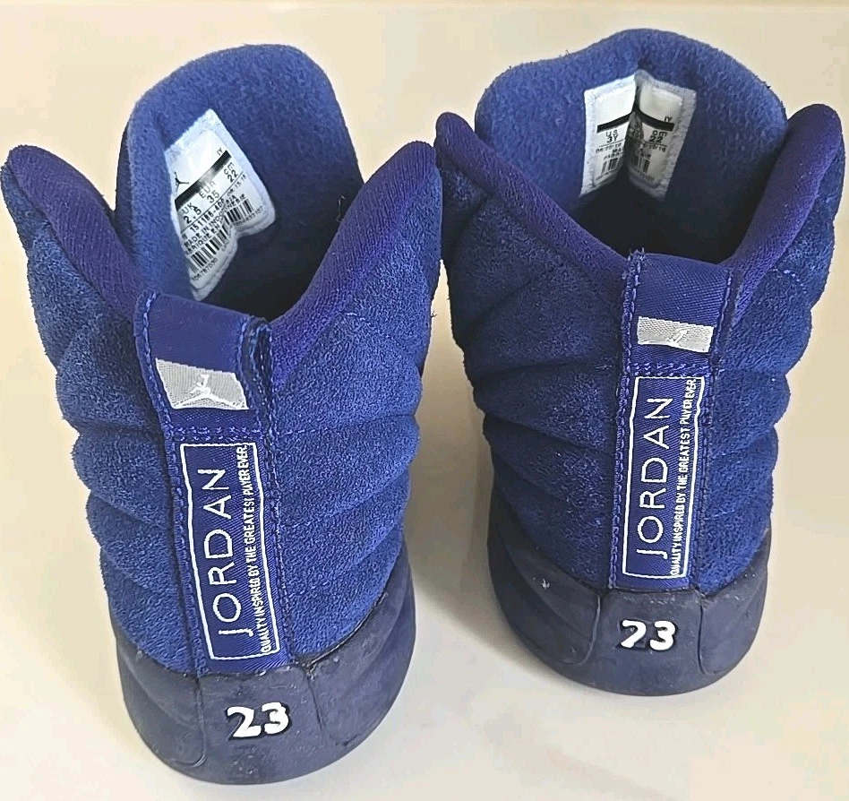 Nike Air Jordan 12 Retro Zapatos Tenis TD Deep Royal Gamuza Niños Pequeños Talla 3Y Foto 4 de 4
