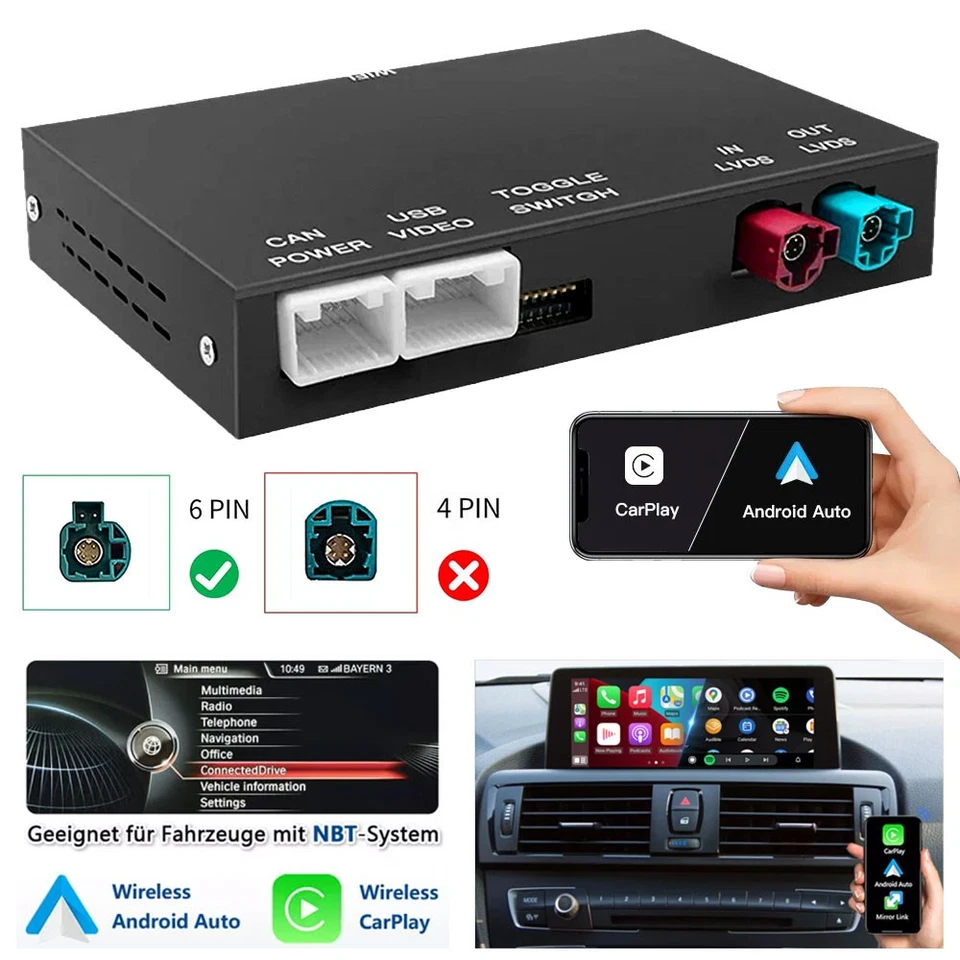 für BMW NBT F07 F10 F15 F20 F25 F30 Wireless CarPlay & Android Auto Nachrüstung - Bild 2 von 4