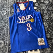 Maglia Royal Medium Mitchell & Ness Allen Iverson Philadelphia 76ers 2001-02