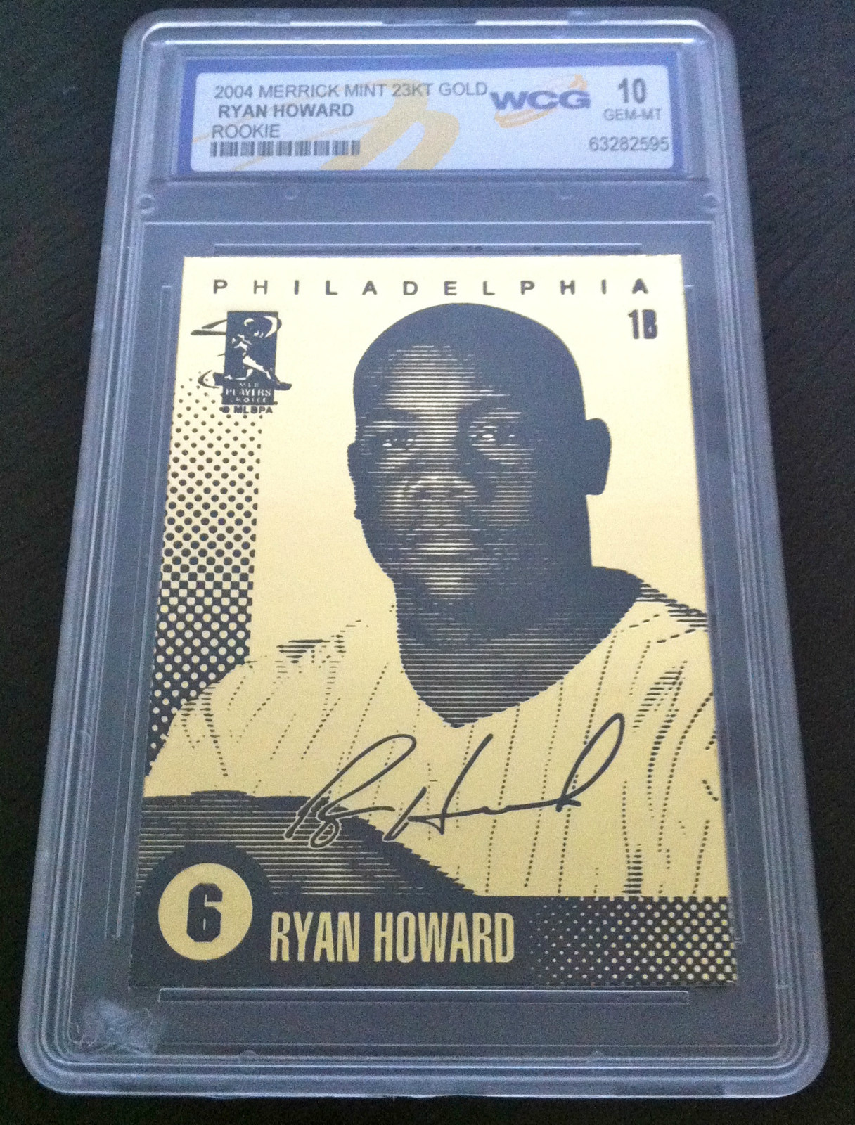 Ryan Howard Rookie RYAN HOWARD 2004 LIMITED EDITION 23 KT GOLD WCG GEM-MT 10 ROOKIE CARD ...