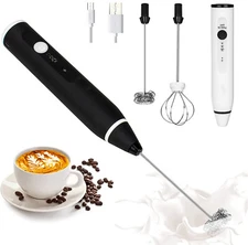 Electric Milk Coffee Foamer Frother Egg Beater Whisk Mixer Tool USB Rechargeable
