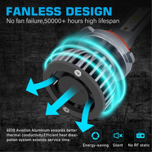 Faro LED haz alto bajo + bombilla antiniebla F8 6000K para Nissan Rogue 2014-2020 - Imagen 7 de 13