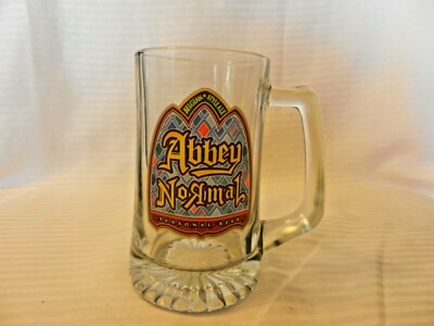 Abbey Normal Seasonal Beer Belgian Style Ale Heavy Glass Beer Mug 5.5'' Tall