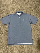 Men s Turtleson Golf Polo Navy Blue White Checker Pattern Size Large
