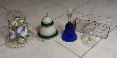 Glas Tischglocken Sammlung Konvolut Princess House Souffle bouche et fait main