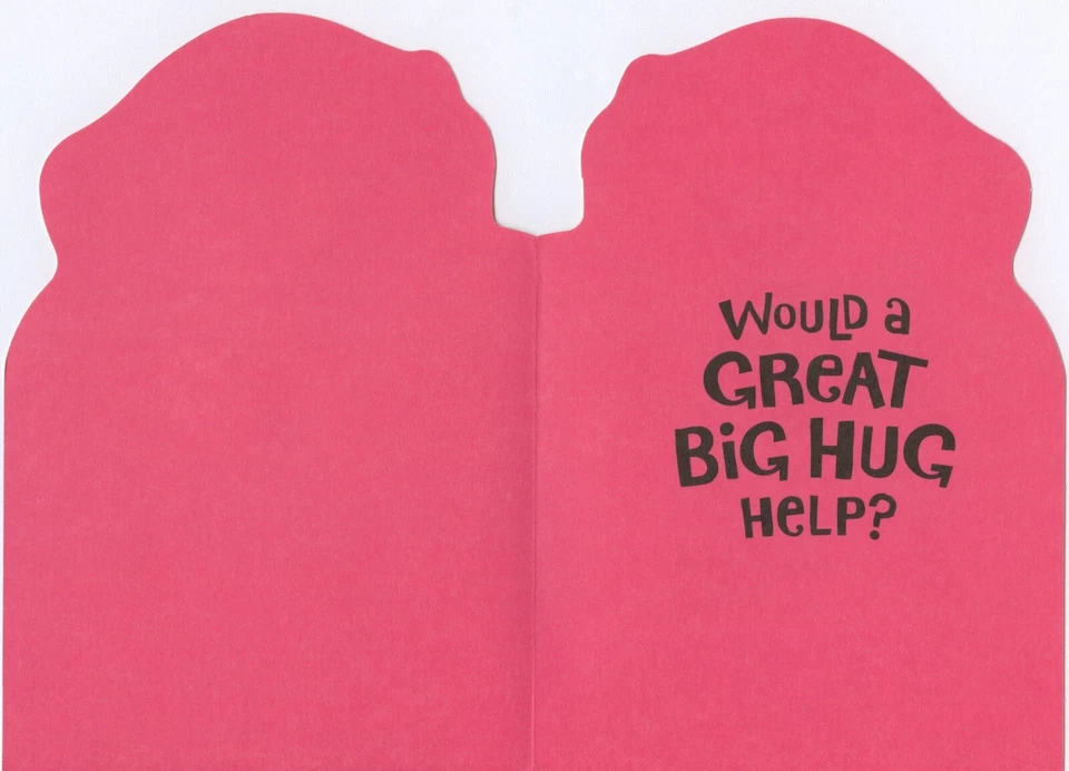 Funny GET WELL Card, Great Big Hug Chimpanzee Monkey Pink Flower by Hallmark +✉ - Image 2 of 4