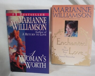 Marianne Williamson 2 Book Lot - Enchanted Love HC & A Woman's Worth Ppb