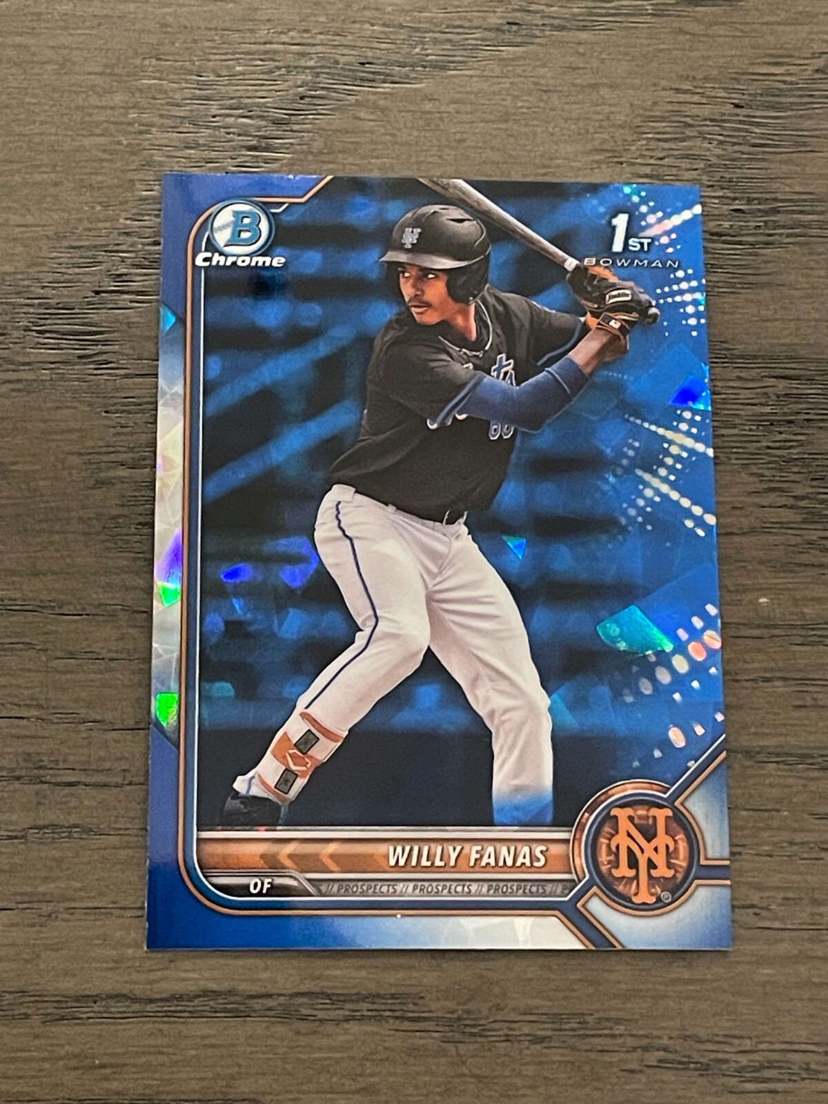 2022 Bowman Chrome Sapphire Prospects Willy Fanas #BCP196 New York Mets