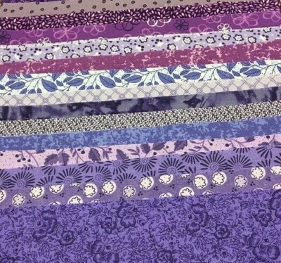 10'' Layer Cake Squares Assortment: PURPLE Calico 40+ pieces USA NIP