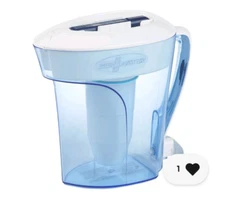 ZeroWater ZP-010 10 Cup  Water Filter Pitcher blue & white with meter & filter