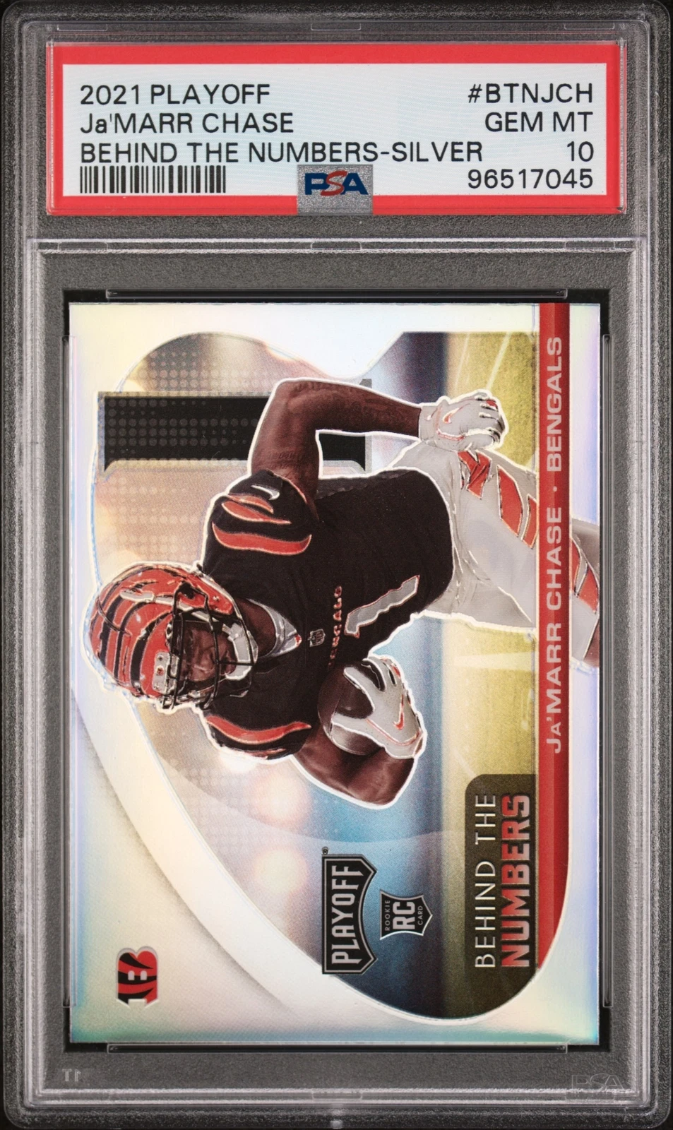 JaMarr Chase Panini Playoff Behind the Numbers #BTNJCH Silver