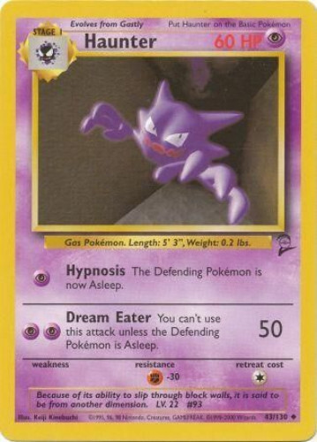 Pokemon Card - Base 2 Set 43/130 - HAUNTER (uncommon) - NM
