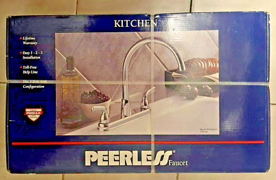 NEW Peerless P99568-D Two Handle 3 Hole Kitchen Faucet Hit Chrome Brand NEW