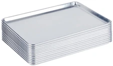12 PACK Full Size Aluminum 18" x 26" Bun Sheet Baking Pan Wire in Rim Commercial