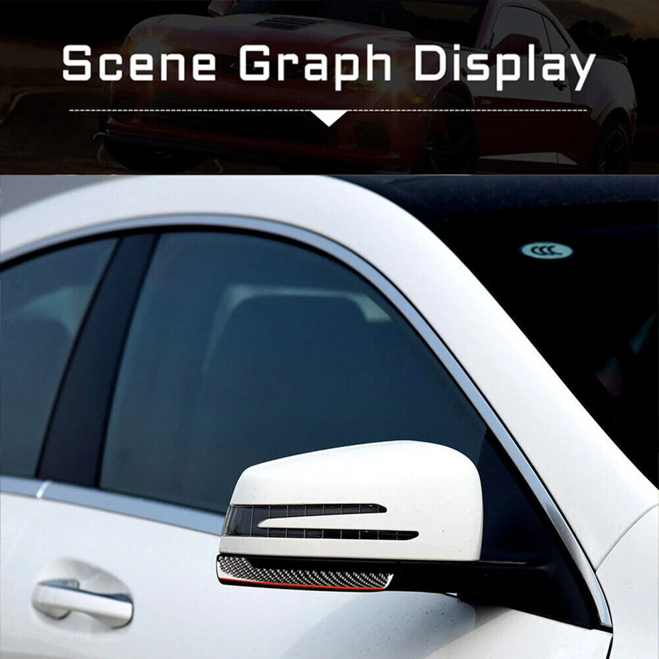 Tira de cubierta de espejo retrovisor de fibra de carbono 2 piezas para Mercedes-Benz A B C E CLA GLA Foto 4 de 4