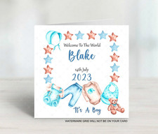 Personalised New Baby Boy Card Welcome To The World It's A Boy Good News