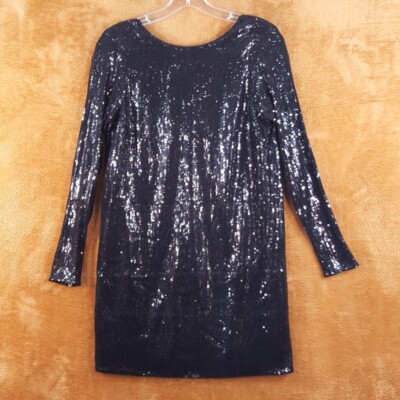 jay godfrey sequin dress Navy Sequin T Overlap Gown