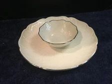 Lenox China "Chip and Dip" Serving Plate/Dish w/Bowl "Greenfield Gourmet Server"