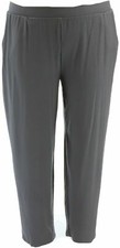 LOGO Lori Goldstein Knit Straight Leg Pull-On Pant-Coal-Medium-A347476