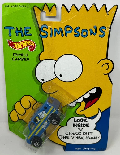 Hot Wheels 1990 - The Simpsons Family Camper Van, Blue - New Unopened Sealed VTG