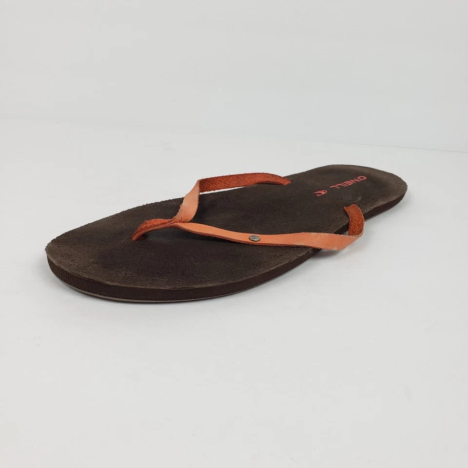 Босоножки-шлепанцы O'Neill женские размер 8 коричневые коралловая кожа без шнуровки стринги - Изображение 2 из 4