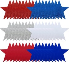 Foam Stars for Crafts - 48 Pcs Red White Blue 6" Party Decor