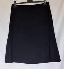 SKIRT ITALY VINTAGE AUTHENTIC VALENTINO ROMA SOLID BLACK WOOL WOMENS US 12 EU 40