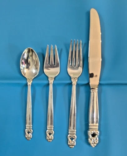 Royal Danish Sterling Silver Flatware Set for 8 Service 39 pcs 2069 g / 73 oz